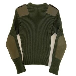 DSCP Valor Collection Military Sweater Mens XS Olive Patch Epaulettes Rank Pin